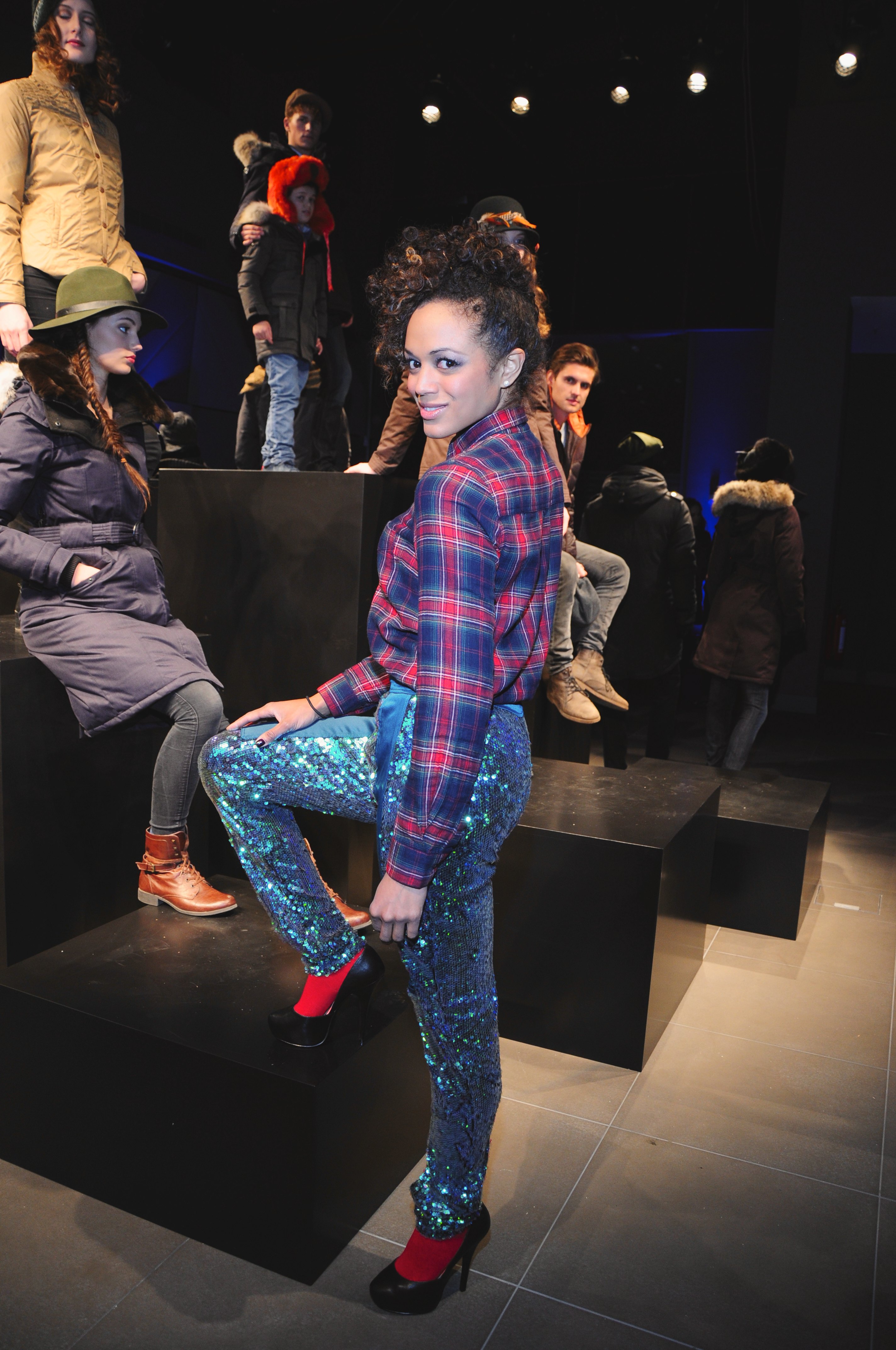 Milka Loff Fernandes als Model bei der Fashionweek für NOBIS.